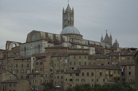 Siena cathedral at dusk