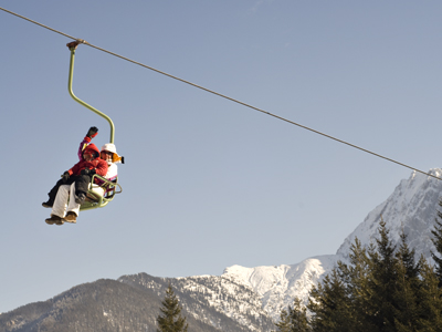 on the chairlift